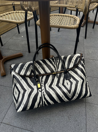 Zebra Pattern Travel Gym Duffel Bag