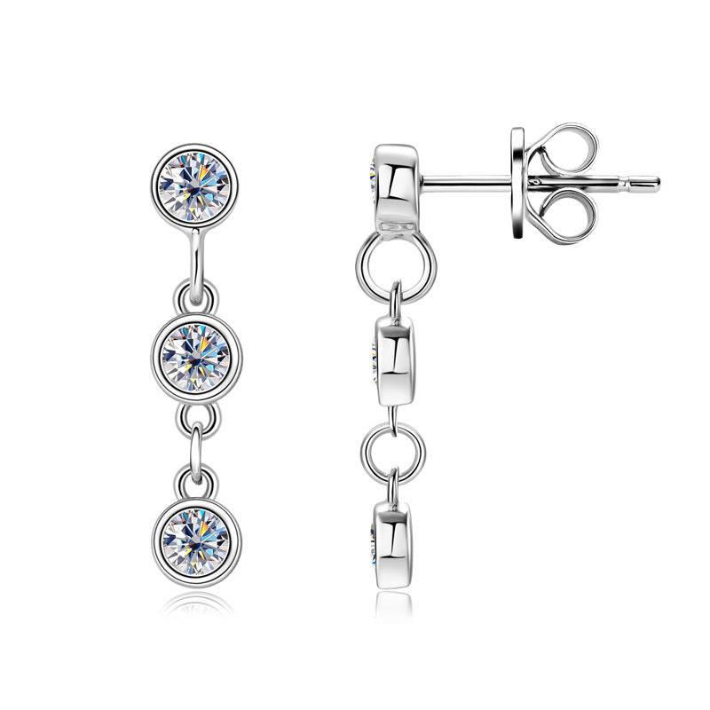 Moissanite Stud Oorbellen Kwastje Oorhangers Speciale Design