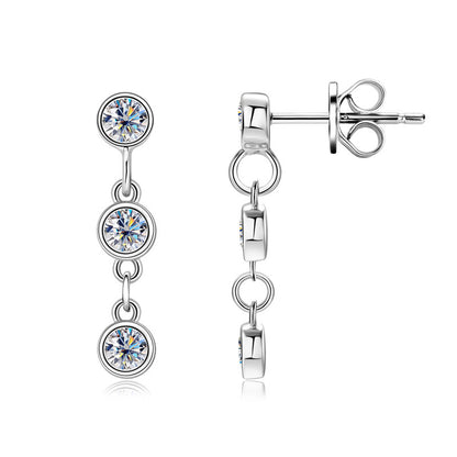 Moissanite Stud Oorbellen Kwastje Oorhangers Speciale Design