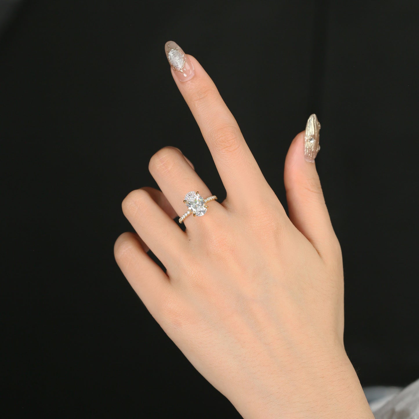 4.5 Carat Oval Moissanite Ring