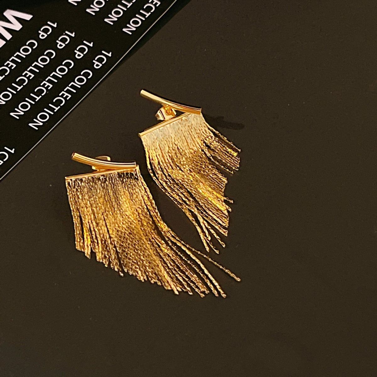 Metal snake bone chain fringed earrings
