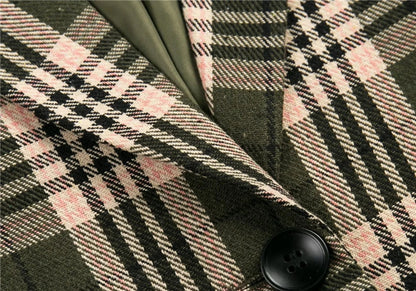 Geruite dames colbert met twee knopen en klepzakken