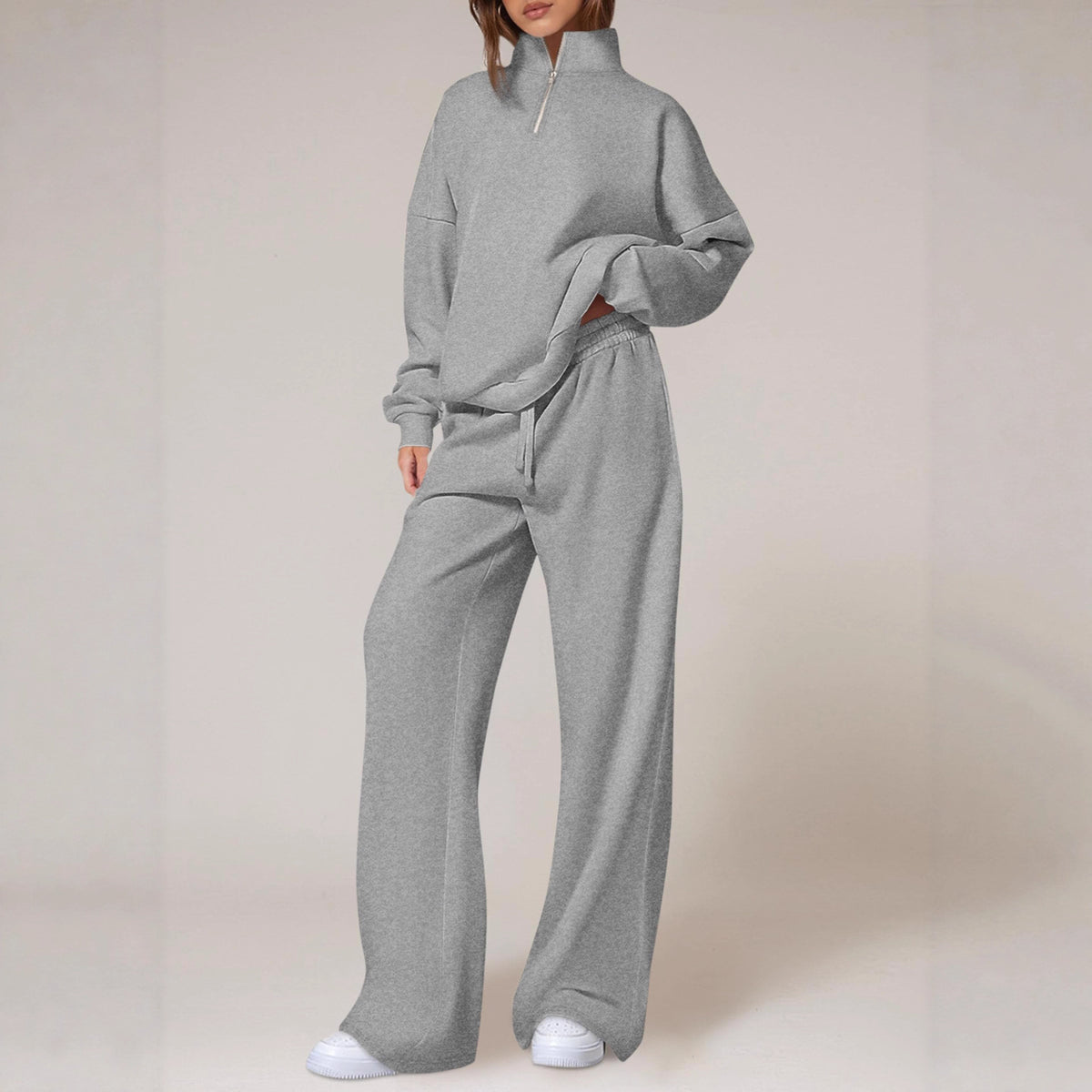 Women's Half-Zip Sweatshirt and Pants Set