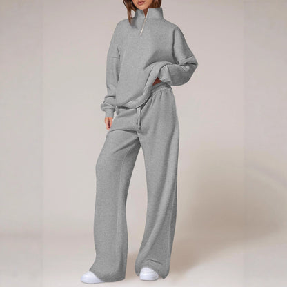 Women's Half-Zip Sweatshirt and Pants Set