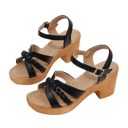 Women Buckle Strap High Heel Sandals