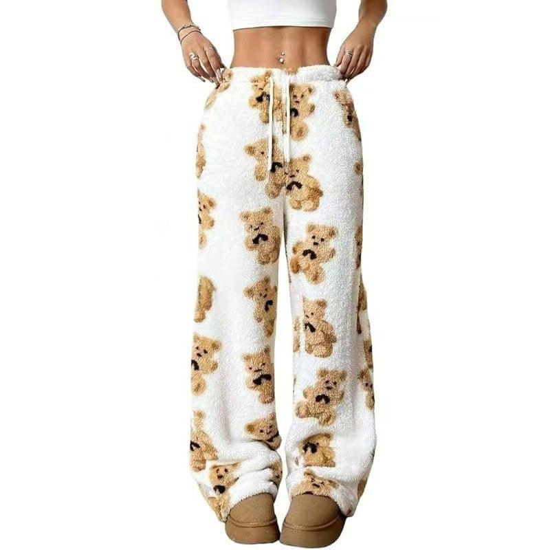 Women Wide-Leg Printed Casual Pants