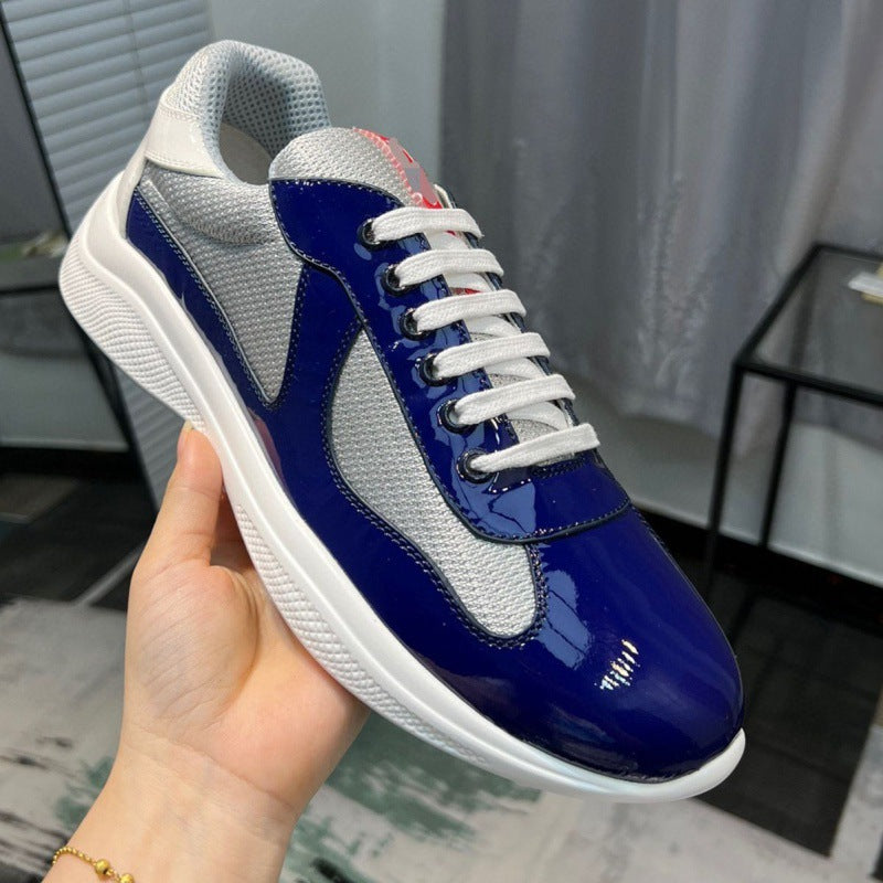 Casual Breathable Cowhide Canvas Sneakers for Men