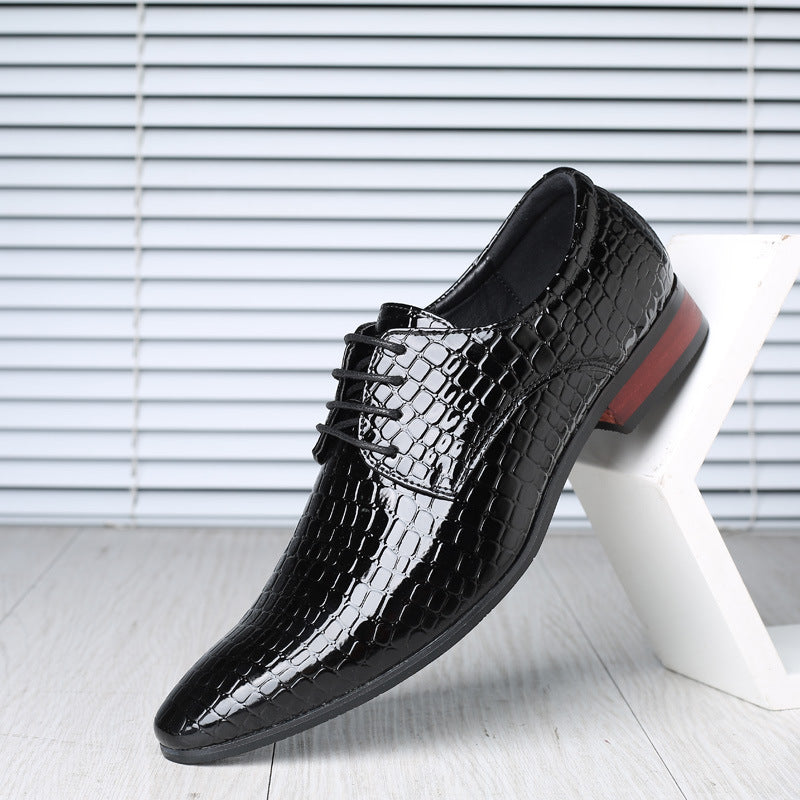 Mens Pointed Toe Leather Shoes British Korean Style