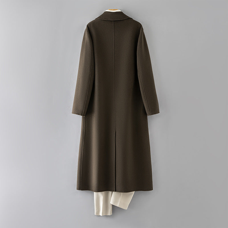 Extended-Length Wool Coat for Men