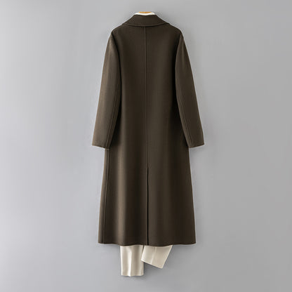 Extended-Length Wool Coat for Men