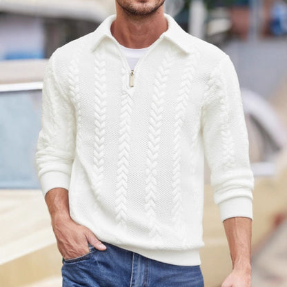 Jacquard Half Zip Sweatshirt