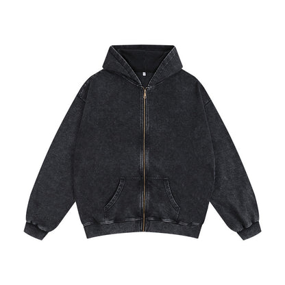 Distressed Cotton Hooded Sweatshirt