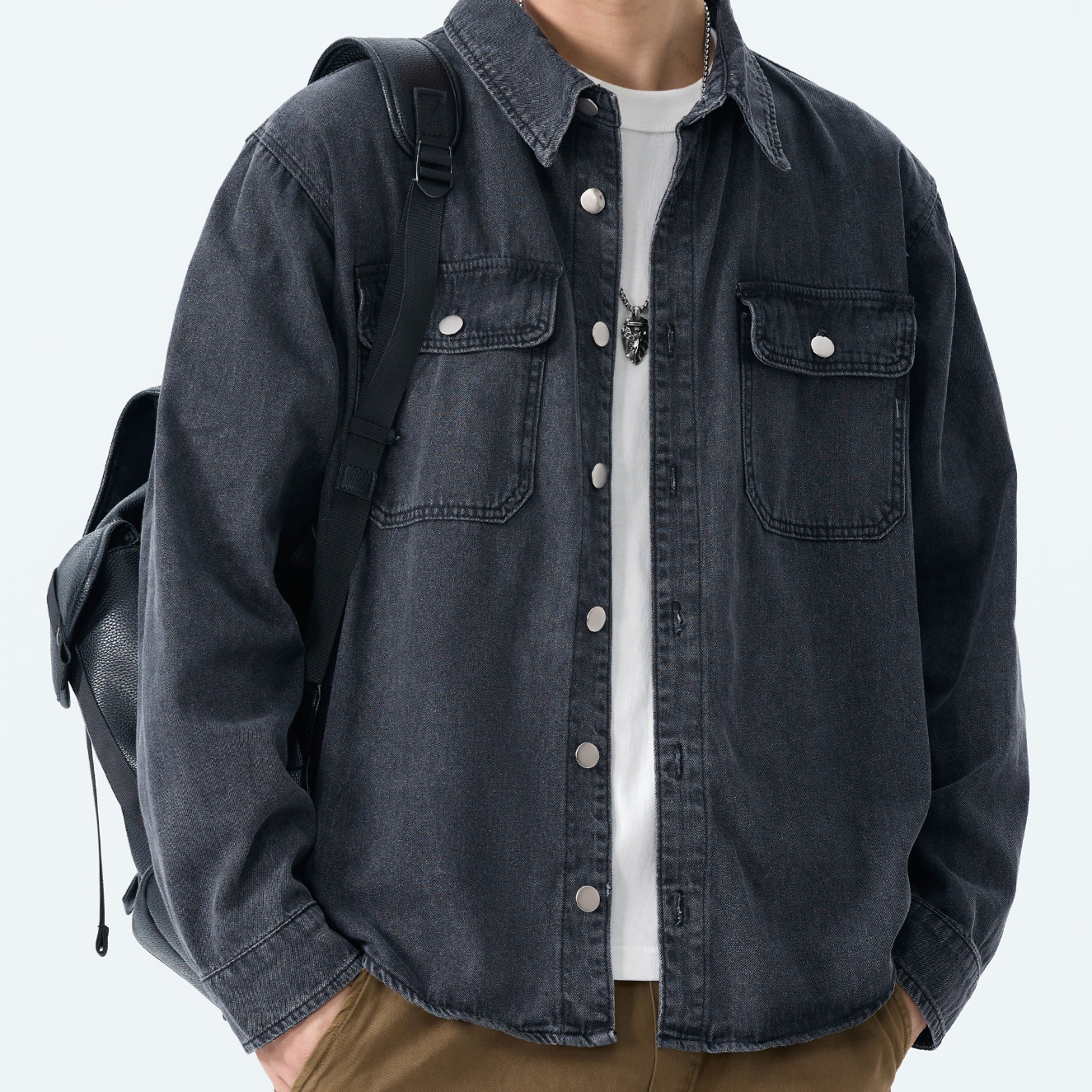 Mens Denim Long Sleeve Shirt