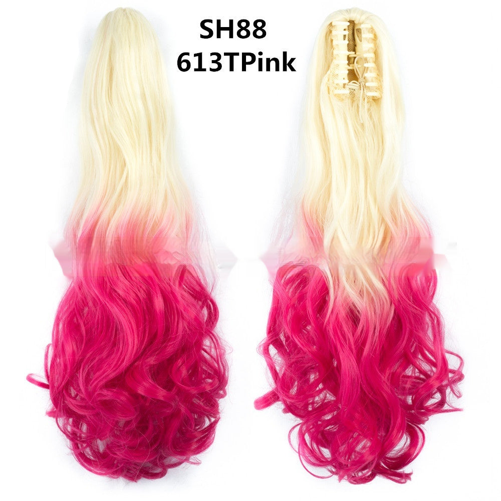 Synthetic Colorful Long Curly Hair Clip Ponytail