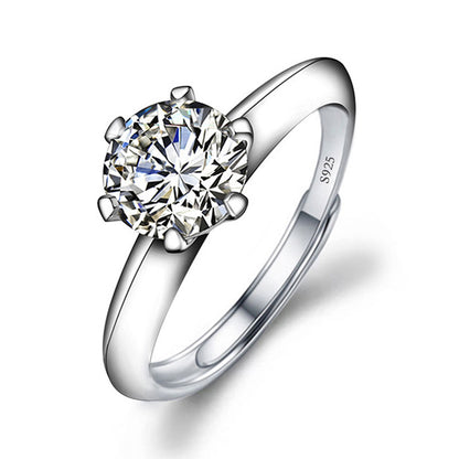 Classic six-pronged ring