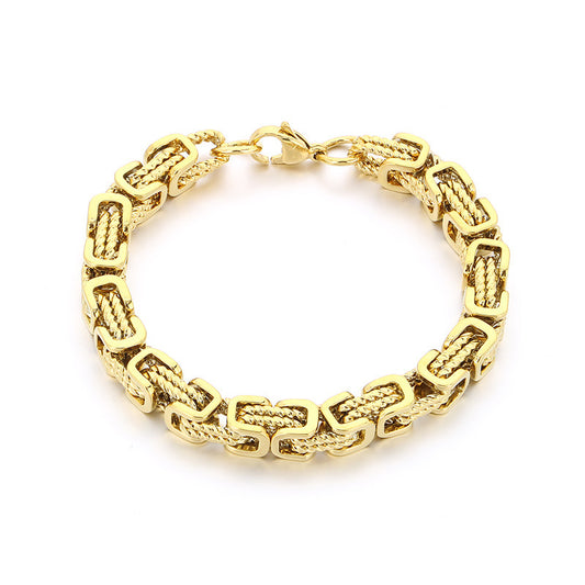 Heren Byzantijnse twist armband van titaniumstaal