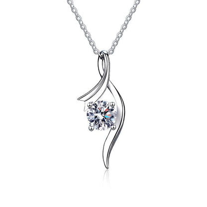 Classic Moissanite Bow Pendant Necklace