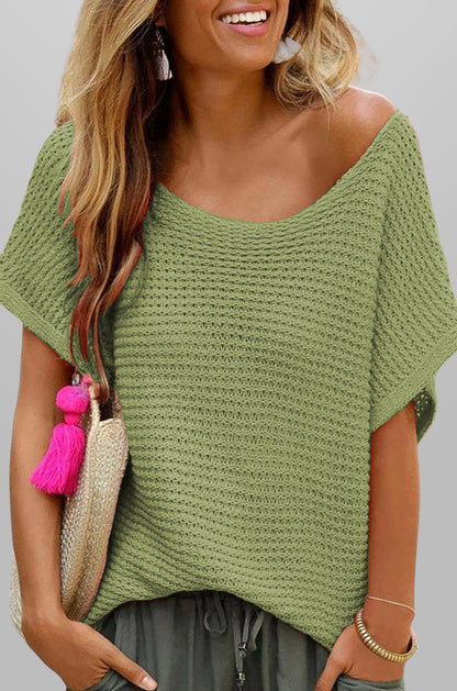 Women's Casual Knit Short Sleeve Top
