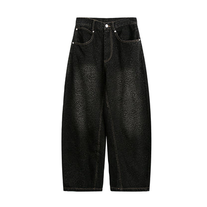 Trendy Leopard Print Wide-Leg Jeans for Men