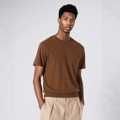 Mens Classic Wool Short Sleeve Knitwear