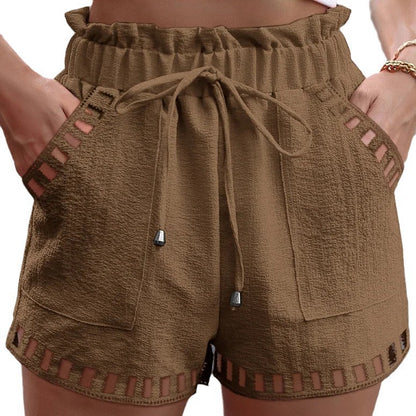 Womens Cotton Linen Shorts