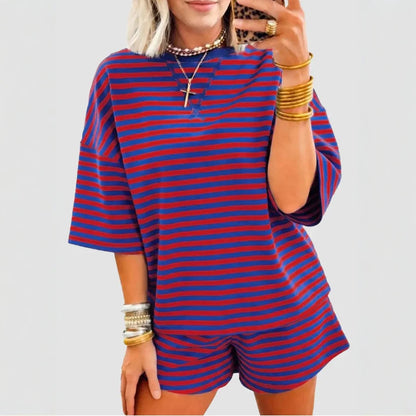 Women's Striped Knit Two-Piece Set