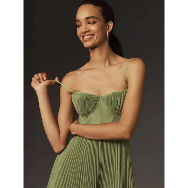Women's Sleeveless Backless Deep V Neck Long Evening Dress