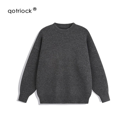 Mens Solid Color Knit Sweater