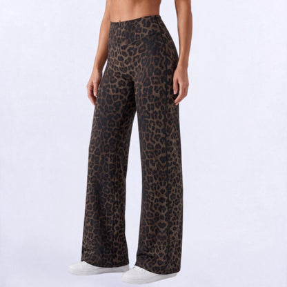 Women's Brushed Fabric High-Waisted Wide-Leg Yoga Running Pants