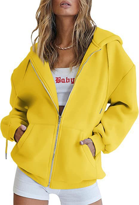 Long-sleeved hooded sweater-style women's coat
