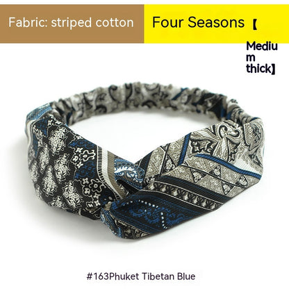 Elastische gekruiste chiffon hoofdband in Boheemse stijl