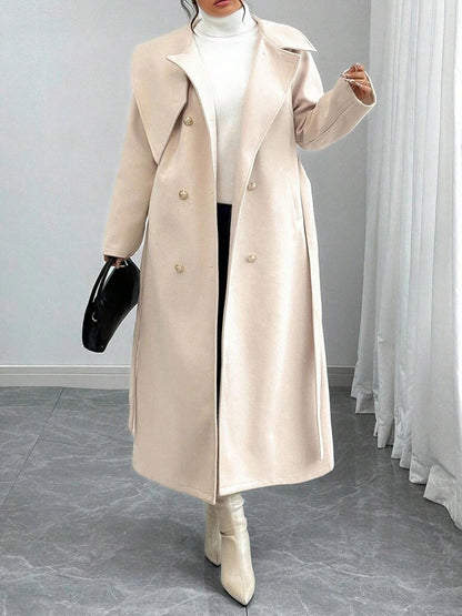 Women's Double-Breasted Wool Blend Coat