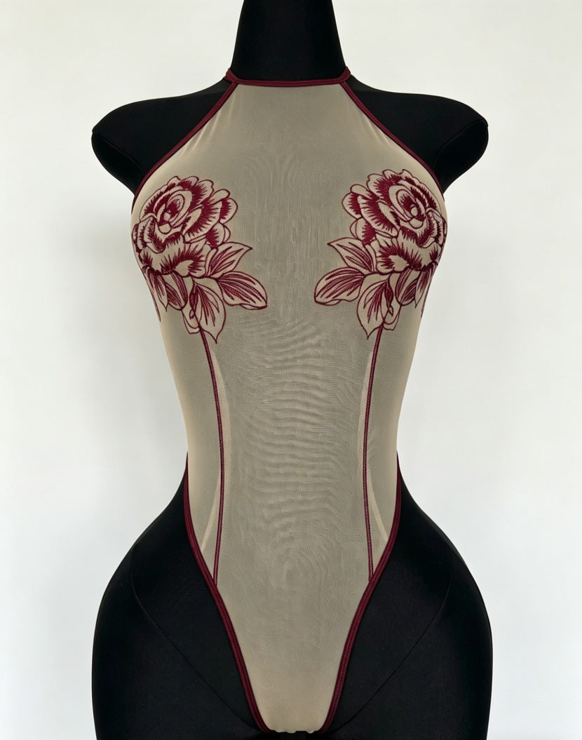 Mesh Backless Jumpsuit Bodysuit
