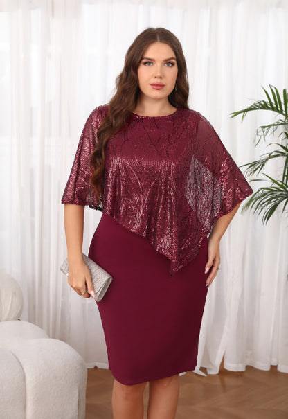 Women's dress with a fitted skirt and a middle skirt