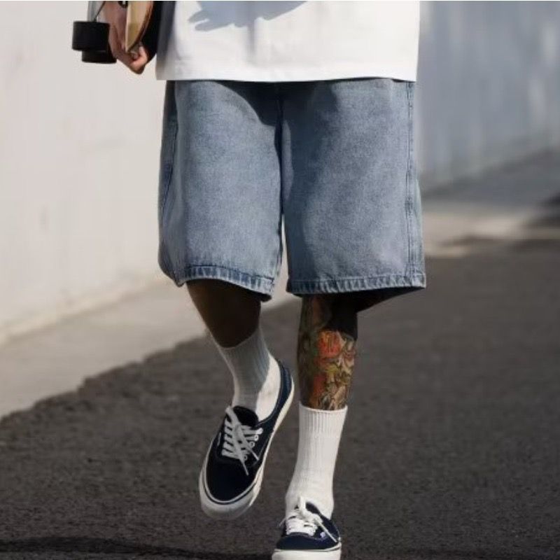 Men's Denim Shorts Summer Loose Five-Point Pants