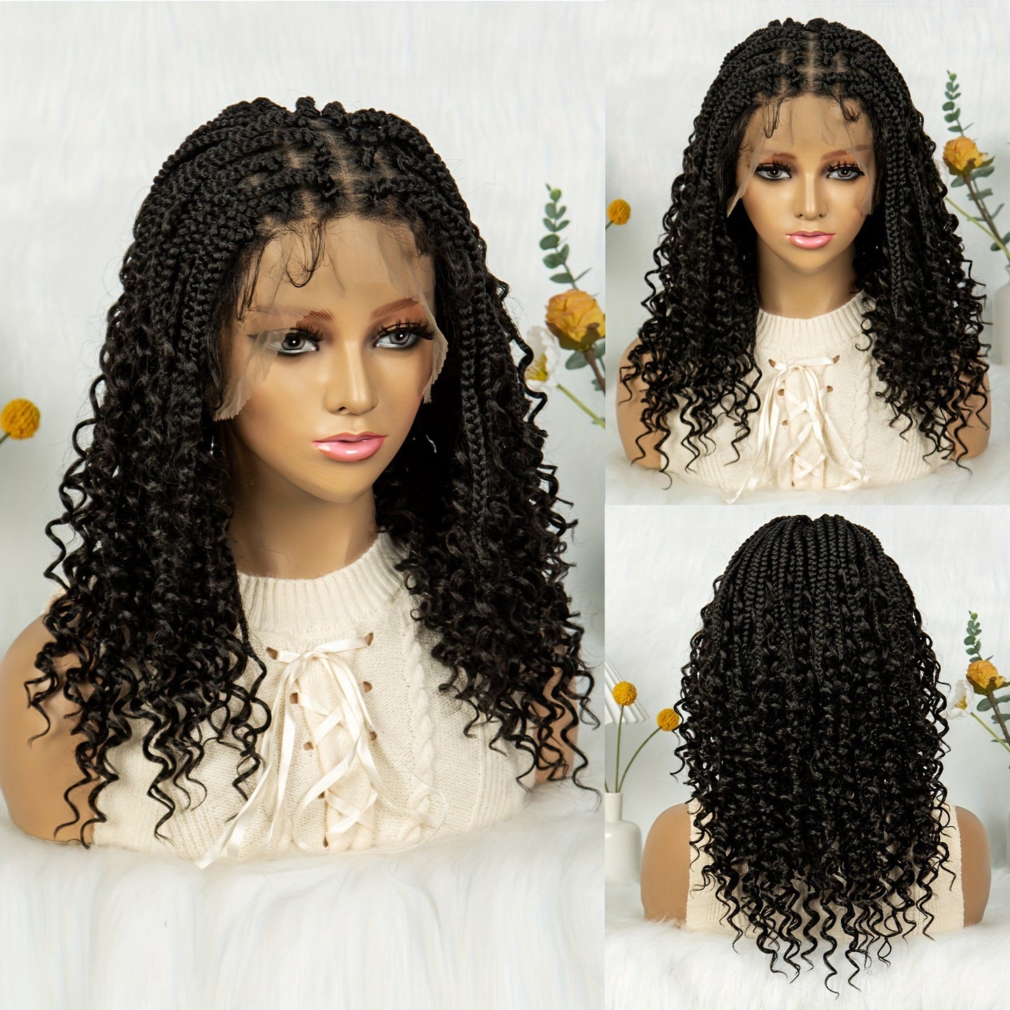 Gevlochten fly full lace synthetische wig
