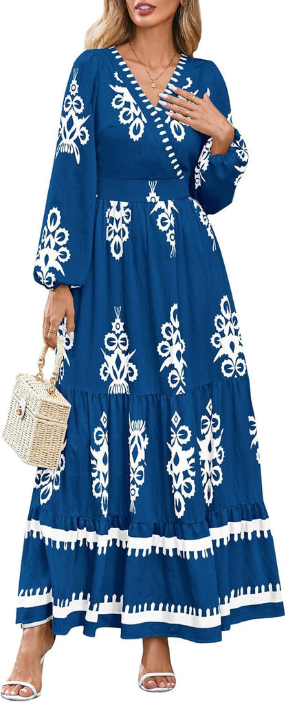 Bohemian Floral Long Sleeve Dress