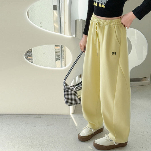 Casual katoenen meisjes broek met wijde pijpen