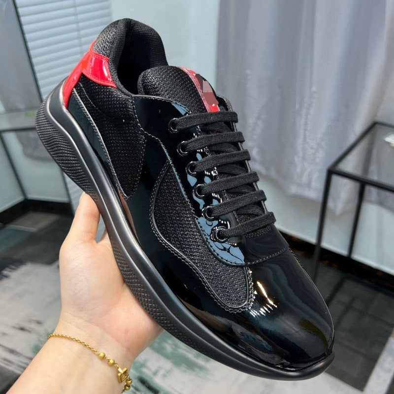 Casual Breathable Cowhide Canvas Sneakers for Men