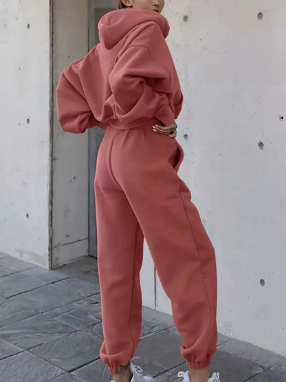 Women's Casual Sweatshirt Jacket and Pants Set