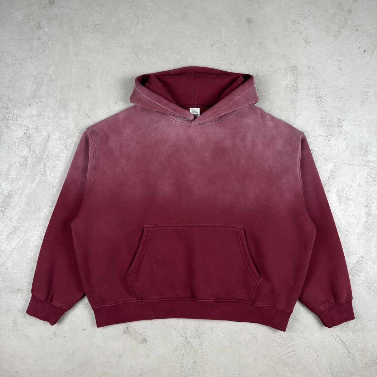 Oversized Gradient Washed Fleece Hoodie