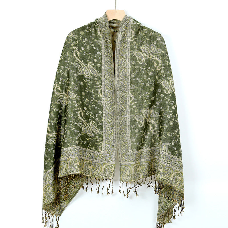 Women's Jacquard Imitation Cashmere Shawl Wrap Long Scarf