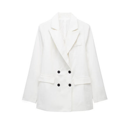 Linnen dubbelrijs pakjas vest rechte broek