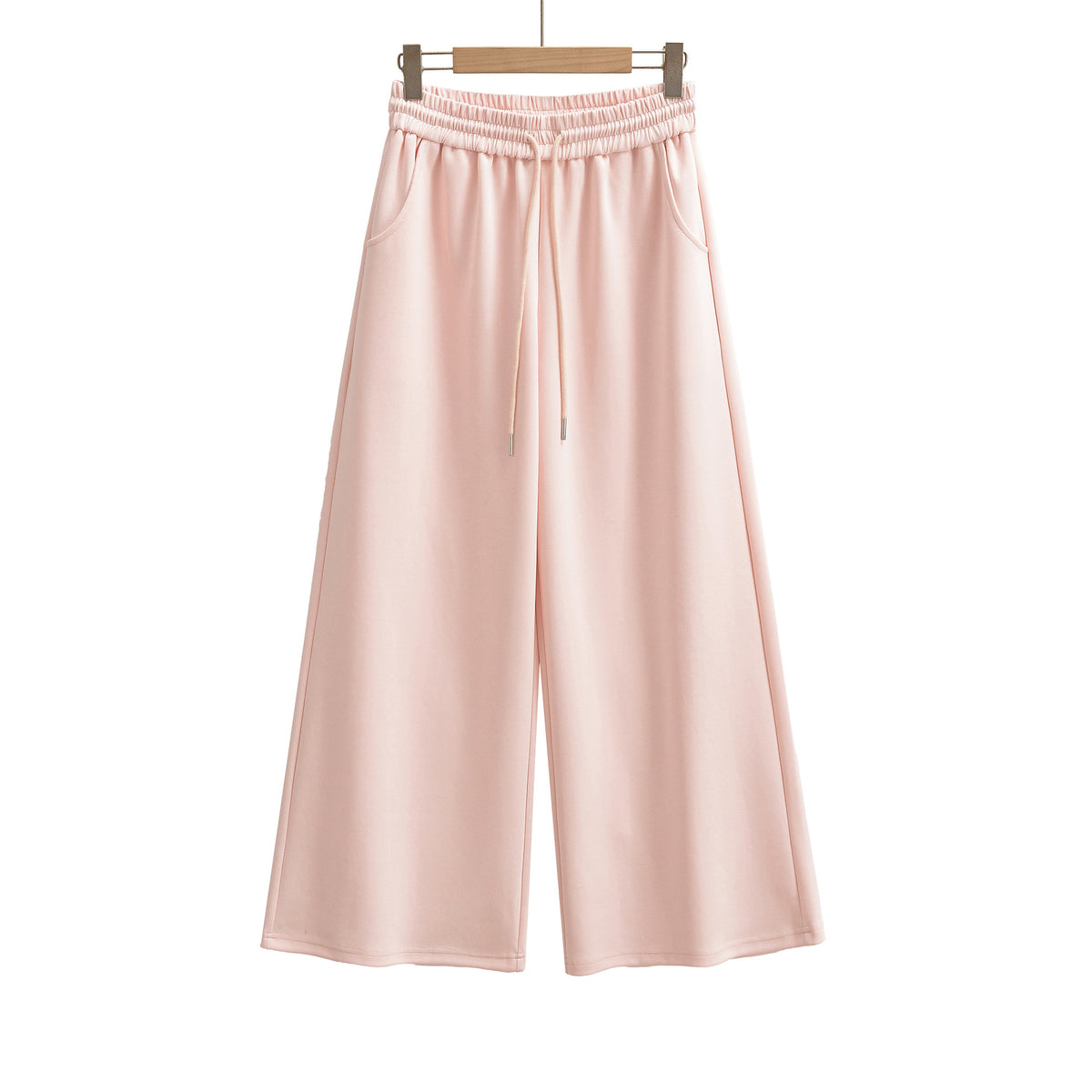 Drawstring Elastic Waist Straight Pants for Women