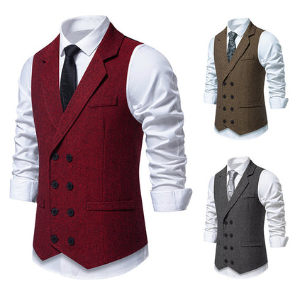 Mens Herringbone Tweed Vest