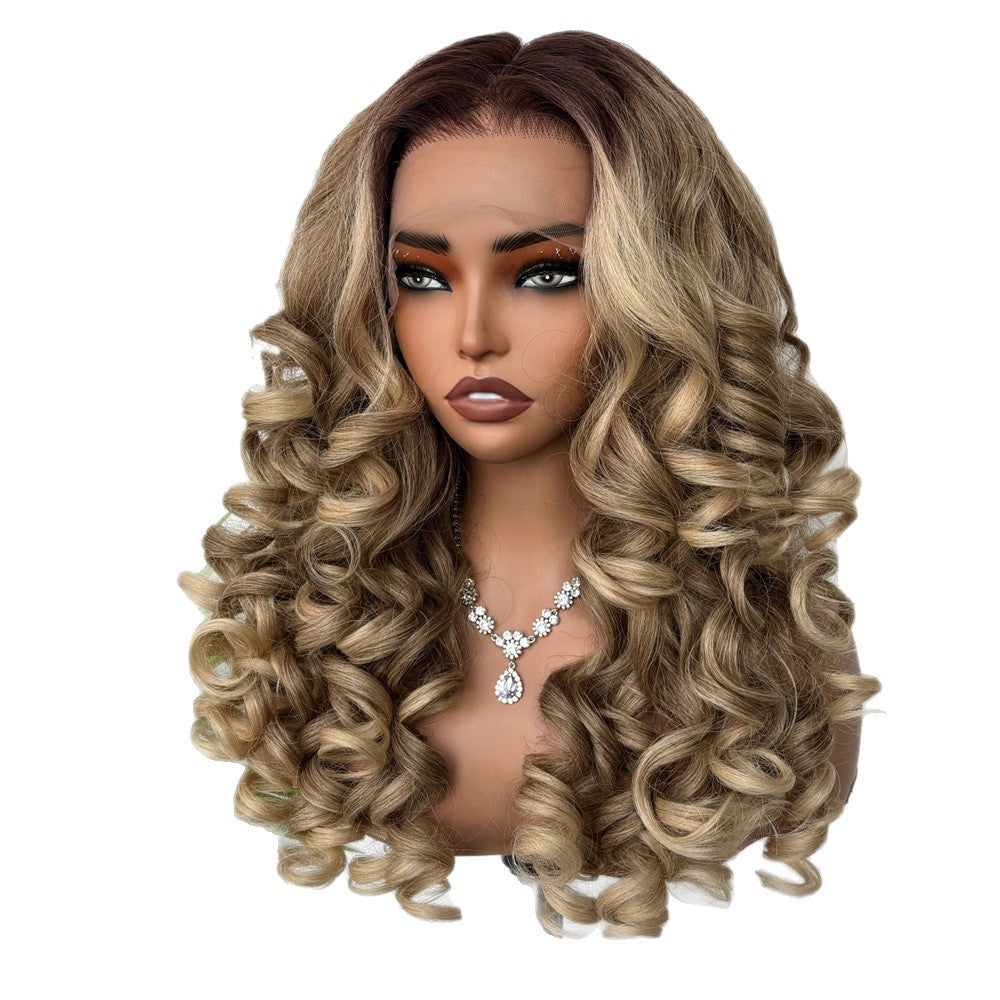 Golden Curly Lace Front Synthetic Wig 24 Inch