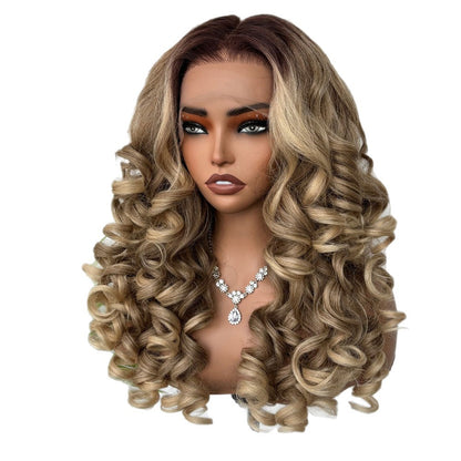 Golden Curly Lace Front Synthetic Wig 24 Inch