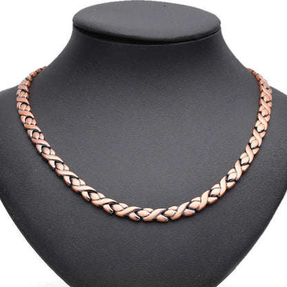 Vintage ketting van gevlochten koper unisex