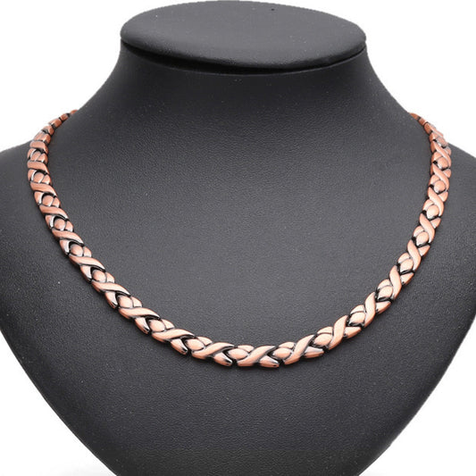 Vintage ketting van gevlochten koper unisex