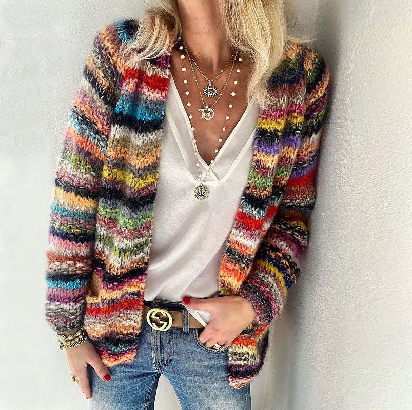 Womens Loose Fit Knitted Cardigan